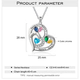Sterling Silver Personalized Name Birthstone Mothers Necklace for Women