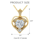 14K Gold Plated Birthstone Double Heart Pendant Necklace Love Jewelry Anniversary Birthday Mother's Day Valentine's Day Gift