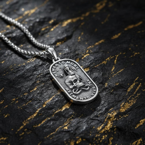 Sterling Silver Memento Mori Tree of Life Anubis Pendant Viking Amulet   Protection Pendant Necklace Halloween Gift