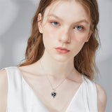 Sterling Silver Gothic Witches Heart Pendant Necklace