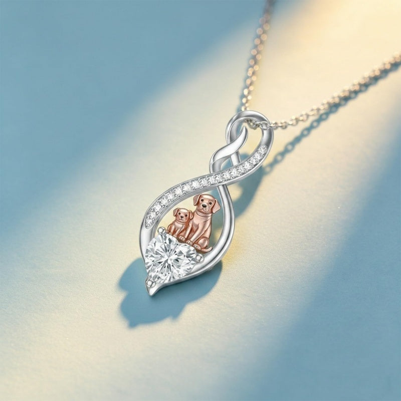 Sterling Silver 12 Month Birthstone Infinity Heart Animal Pendant Necklace Christmas Birthday Jewelry Gift