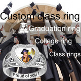 Sterling Silver 10K 14K 18K Gold Customized Photo High School College Graduation Ring