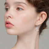 Sterling Silver Birthstone Dachshund Dangle Earrings