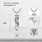 Sterling Silver Animal Angel Wings Pet Jesus Bullet Urn Necklaces for Ashes for Men