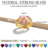 Sterling Silver Personalized High School Class Ring for Women