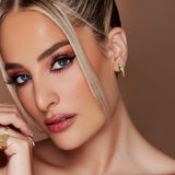 14K Gold Plated Cubic Zirconia Snakes Head Wrap Design Hoop Earrings for Women