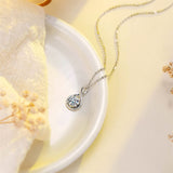 10K 14K 18K  White Gold Round Birthstone Infinity Necklace Mothers Day Gift