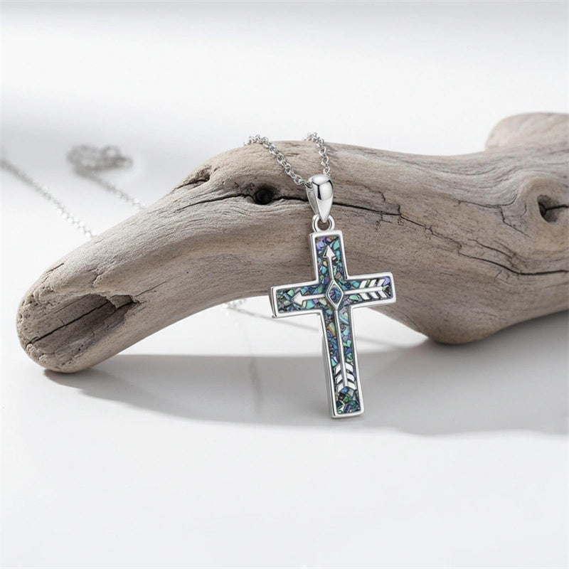 Sterling Silver Cross Pendant Necklace for Women Southwestern Cross Jewelry Gifts
