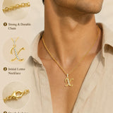 Cubic Zircon 14K Gold Plated Initial Letter A-Z Pendant Necklace