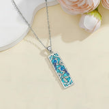 Sterling Silver Abalone Shell Bar Cardinal Bee Butterfly Hummingbird Dragonfly Phoenix Pendant Necklace for Women