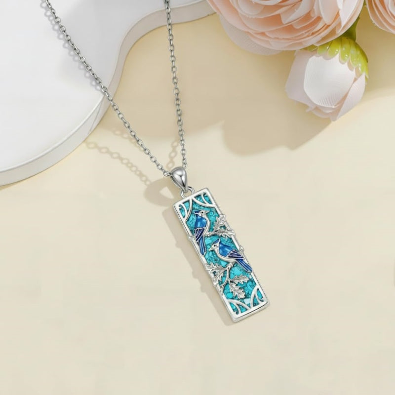 Sterling Silver Abalone Shell Bar Cardinal Bee Butterfly Hummingbird Dragonfly Phoenix Pendant Necklace for Women