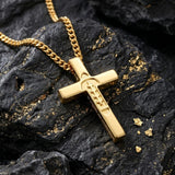 14K Gold Plated Soccer Football Basketball Baseball Cross  with Bible Verses Religious Pendant Necklace for Men