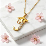 Initial  Graduation 14K Gold Plated Inspiring Grad Pendant Necklace Graduations Jewelry Gifts