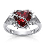 Sterling Silver Personalized Birthstone Punk Skull Bat Snake Ring Goth Jewelry for Halloween Birthday