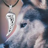 Sterling Silver Celtic Knot Wolf Tooth Urn Necklace for Ashes