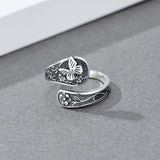 Sterling Silver Turquoise Hummingbird Butterfly Sunflower Adjustable Spoon Ring