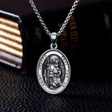 Sterling Silver Saint Joseph St Michael Saint Peter Saint Christopher Religious Pendant Necklace