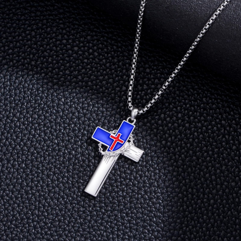 Sterling Silver Cross Pendant Necklace Christian Religious Jewelry Gifts for Anniversary