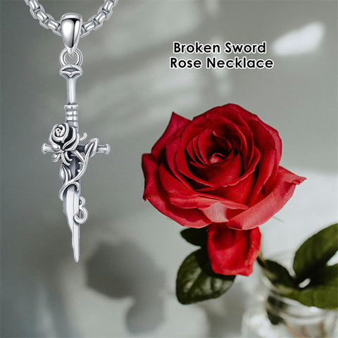 Sterling Silver Medieval Sword Dagger Pendant Necklace