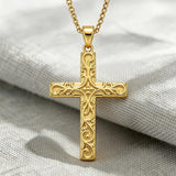 14K Plated Gold Cross Pendant Crucifix Necklace Christian Jewelry Baptism Religious Faith