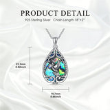 Sterling Silver Abalone Shell Dragonfly Butterfly Bee Hummingbird Pendant Necklace for Women