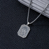 Sterling Silver Islamic Allah Religious Pendant Necklace