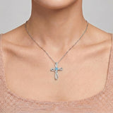 Sterling Silver Daisy Rose Plumeria Lotus Sunflower Cross Pendant Necklace for Women