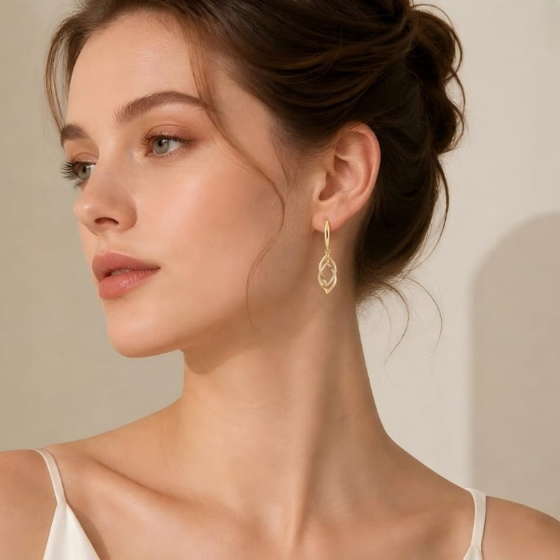 14K Gold Plated Dangle Drop Earrings for Women