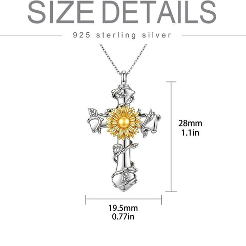 Sterling Silver Cross Hummingbird Cardinal  Rose Sunflower Urn  Necklace for Ashes Cremation Jewelry