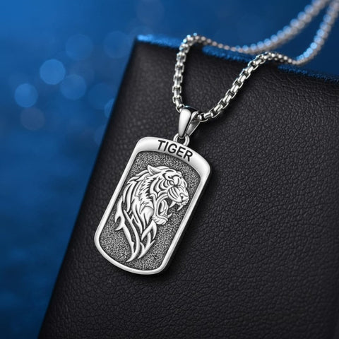 Sterling Silver Tiger Eagle Lion Dragon Phoenix Necklace for Men Animal Jewelry Gifts for Chrismas Birthday