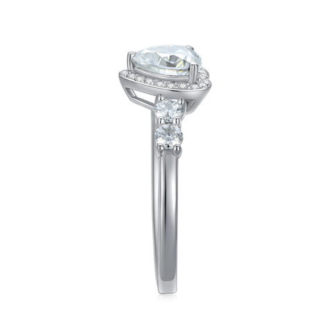 10K Gold 14K Gold 18K Gold  Heart-Cut Moissanite Halo Engagement Rings