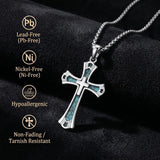 14K Gold Plated Cross Pendant Necklace Protection Jewelry Religious Gift