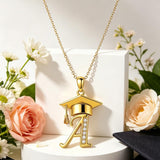 Initial  Graduation 14K Gold Plated Inspiring Grad Pendant Necklace Graduations Jewelry Gifts