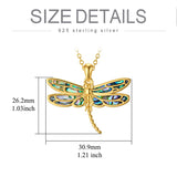 Sterling Silver Blue Dragonfly Pendant Necklace