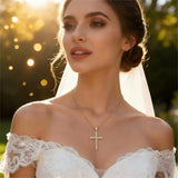 14K Gold Plated Cross Infinity  Pendant Necklace  for Women