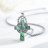 14K Gold Plated Celtic Vikin Cross Pendant Necklace Irish Jewelry Religious Protective Gift
