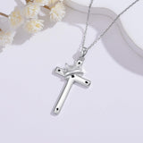 Sterling Silver Cross Pendant Necklace Christian Religious Jewelry Gifts for Anniversary