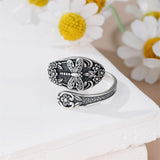 Sterling Silver Oxidized Dragonfly Butterfly Hummingbird Sea Turtle Anchor Cross Tree of Life Sunflower Spoon Ring