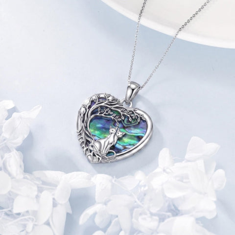 Sterling Silver Tree of Life Heart Shaped Horse Cat Dragonfly Butterfly Hummingbird Pendant Necklace