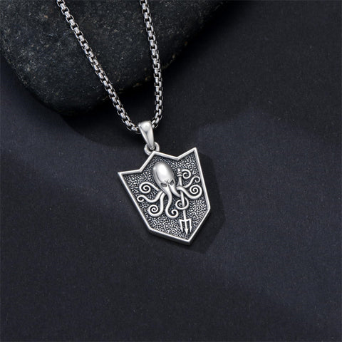 Sterling Silver  Eagle Elephant Fox Octopus Trident  Pig Raven Scorpion Pendant Necklace