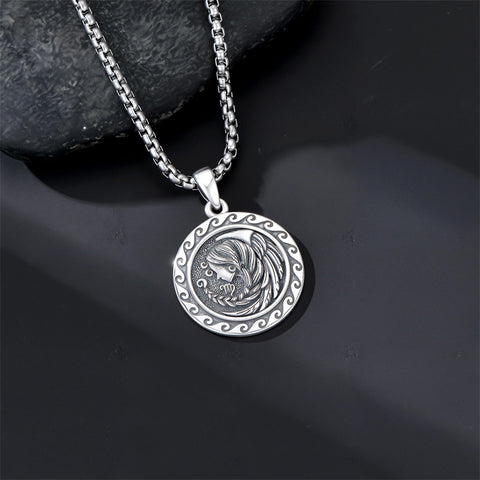Sterling Silver 12 Zodiac Astrology Horoscope Pendant Necklace