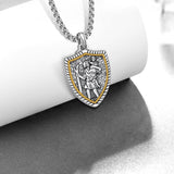 14K Gold Plated Masonic Cross Compass St Michael St Christopher Santa Muerte Star of David Pendant Necklace