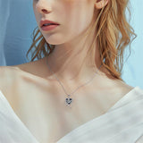 Sterling Silver Gothic Witches Heart Pendant Necklace