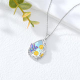 Sterling Silver Blue Dragonfly Pendant Necklace