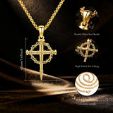 14K Gold Plated Cross Pendant Necklace for Men