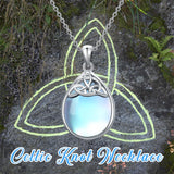 Sterling Silver Moonstone  Celtic Knot  Pendant Necklace