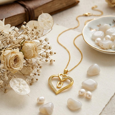 Heart Initial A-Z Pendant Necklace for 14K Gold Plated Women Initials Jewelry Gifts