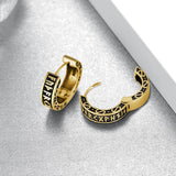 14K Gold Plated Viking  Hoop Earrings for Men