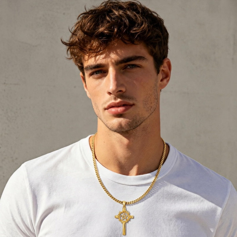 14K Gold Plated Cross Pendant Necklace Christian Jewelry Gifts