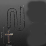 14K Gold Plated Wooden Cross Necklace Jewelry Gift for Him